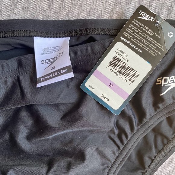 Speedo Men's Swimsuit Brief Powerflex Eco Solid Adult, Size 32 - Picture 4 of 5